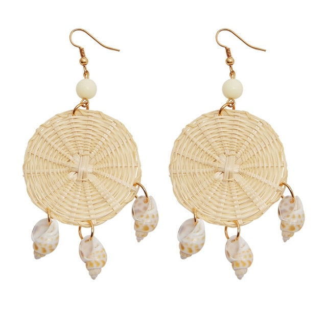 ZOSHI Sea Shell Earrings For Women Gold Color Trendy Metal Shell Cowrie Statement Dangle Earrings New Summer Beach Jewelry daiiibabyyy