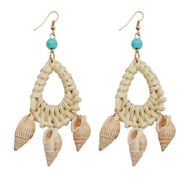 ZOSHI Sea Shell Earrings For Women Gold Color Trendy Metal Shell Cowrie Statement Dangle Earrings New Summer Beach Jewelry daiiibabyyy