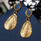 ZOSHI Sea Shell Earrings For Women Gold Color Trendy Metal Shell Cowrie Statement Dangle Earrings New Summer Beach Jewelry daiiibabyyy