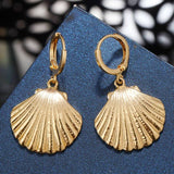 ZOSHI Sea Shell Earrings For Women Gold Color Trendy Metal Shell Cowrie Statement Dangle Earrings New Summer Beach Jewelry daiiibabyyy