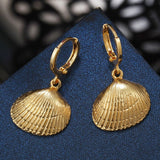 ZOSHI Sea Shell Earrings For Women Gold Color Trendy Metal Shell Cowrie Statement Dangle Earrings New Summer Beach Jewelry daiiibabyyy