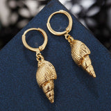 ZOSHI Sea Shell Earrings For Women Gold Color Trendy Metal Shell Cowrie Statement Dangle Earrings New Summer Beach Jewelry daiiibabyyy