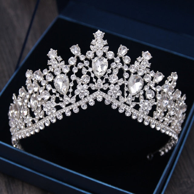 A158 New Golden Bride Crown Princess Headwear Birthday Rhinestone Headband Wedding Hair Jewelry Bridal Tiaras Vintage Headpieces daiiibabyyy