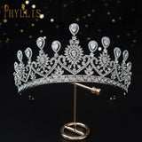 A158 New Golden Bride Crown Princess Headwear Birthday Rhinestone Headband Wedding Hair Jewelry Bridal Tiaras Vintage Headpieces daiiibabyyy