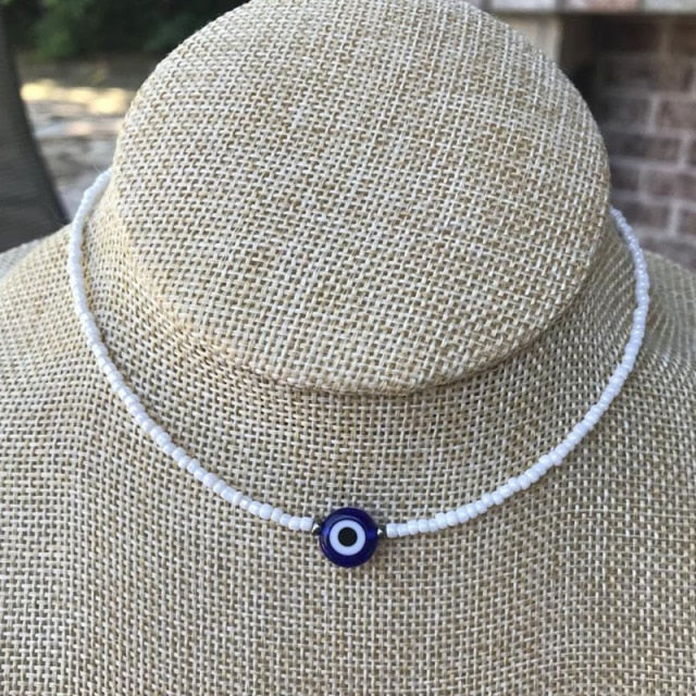 Beaded Chokers,Danity Choker, Trendy Jewelry, Beach Vibe, Choker, Bohemian Jewelry, Evil Eye Protection, daiiibabyyy