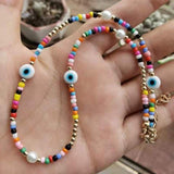 Beaded Chokers,Danity Choker, Trendy Jewelry, Beach Vibe, Choker, Bohemian Jewelry, Evil Eye Protection, daiiibabyyy