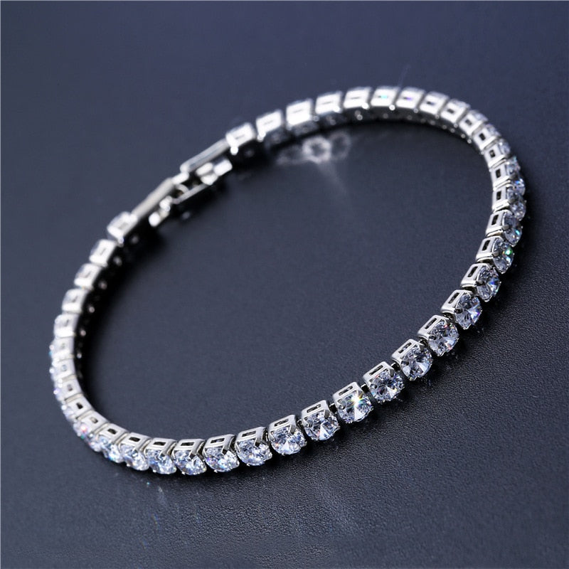 4mm Cubic Zirconia Tennis Bracelet Iced Out Chain Bracelets For Women Men Gold Silver Color Men Bracelet CZ Chain Homme Jewelry daiiibabyyy