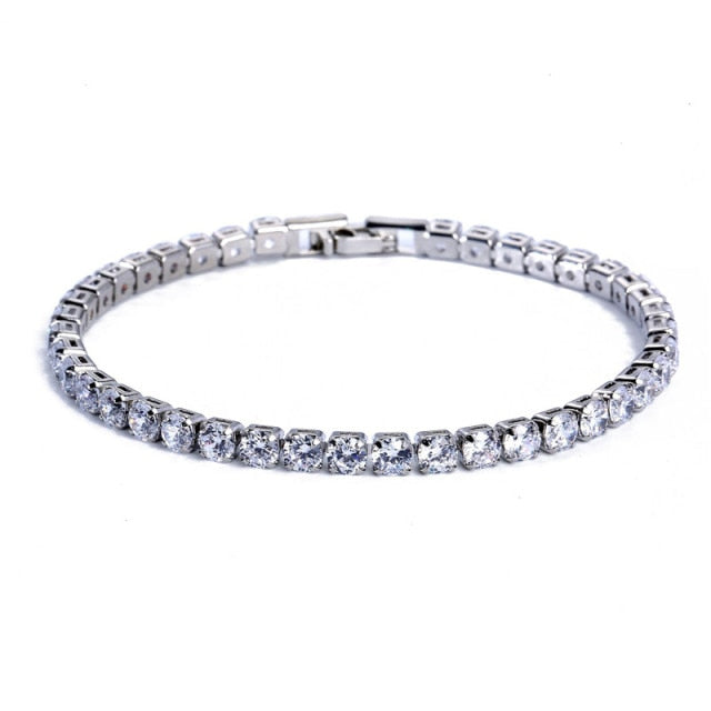 4mm Cubic Zirconia Tennis Bracelet Iced Out Chain Bracelets For Women Men Gold Silver Color Men Bracelet CZ Chain Homme Jewelry daiiibabyyy