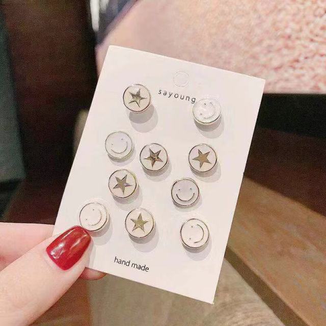 5/10Pcs/Pack Cute Enamel Brooches Pins Pearl Neckline Small Collar Lapel Pin Buckle Fixed Clothes Invisible Brooch Jewelry Sets daiiibabyyy