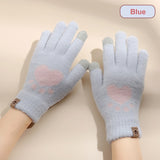 Autumn Winter Women's Gloves Touchscreen Cat Paw Pattern Warm Split Finger Glove Fleece Outdoor Cycling Driving Cold-Proof Glove daiiibabyyy