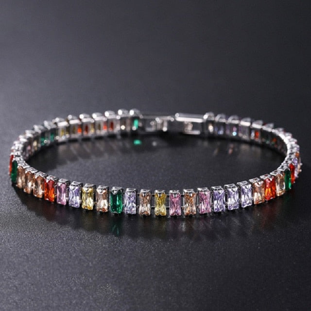 4mm Cubic Zirconia Tennis Bracelet Iced Out Chain Bracelets For Women Men Gold Silver Color Men Bracelet CZ Chain Homme Jewelry daiiibabyyy