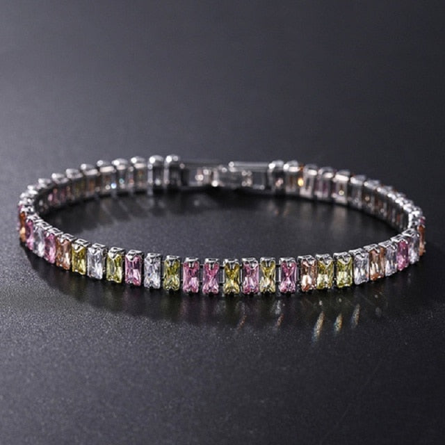 4mm Cubic Zirconia Tennis Bracelet Iced Out Chain Bracelets For Women Men Gold Silver Color Men Bracelet CZ Chain Homme Jewelry daiiibabyyy