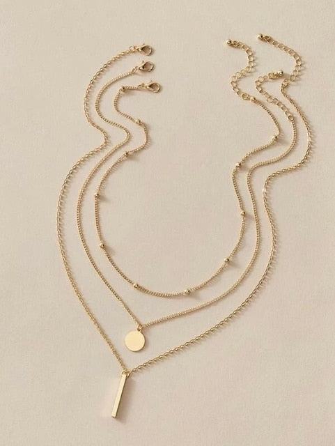 Boho Simple Moon Star Heart Pendant Necklace Women's Retro Sequin Coin Short Clavicle Necklaces Glamour Girl Lover Jewelry Gift daiiibabyyy