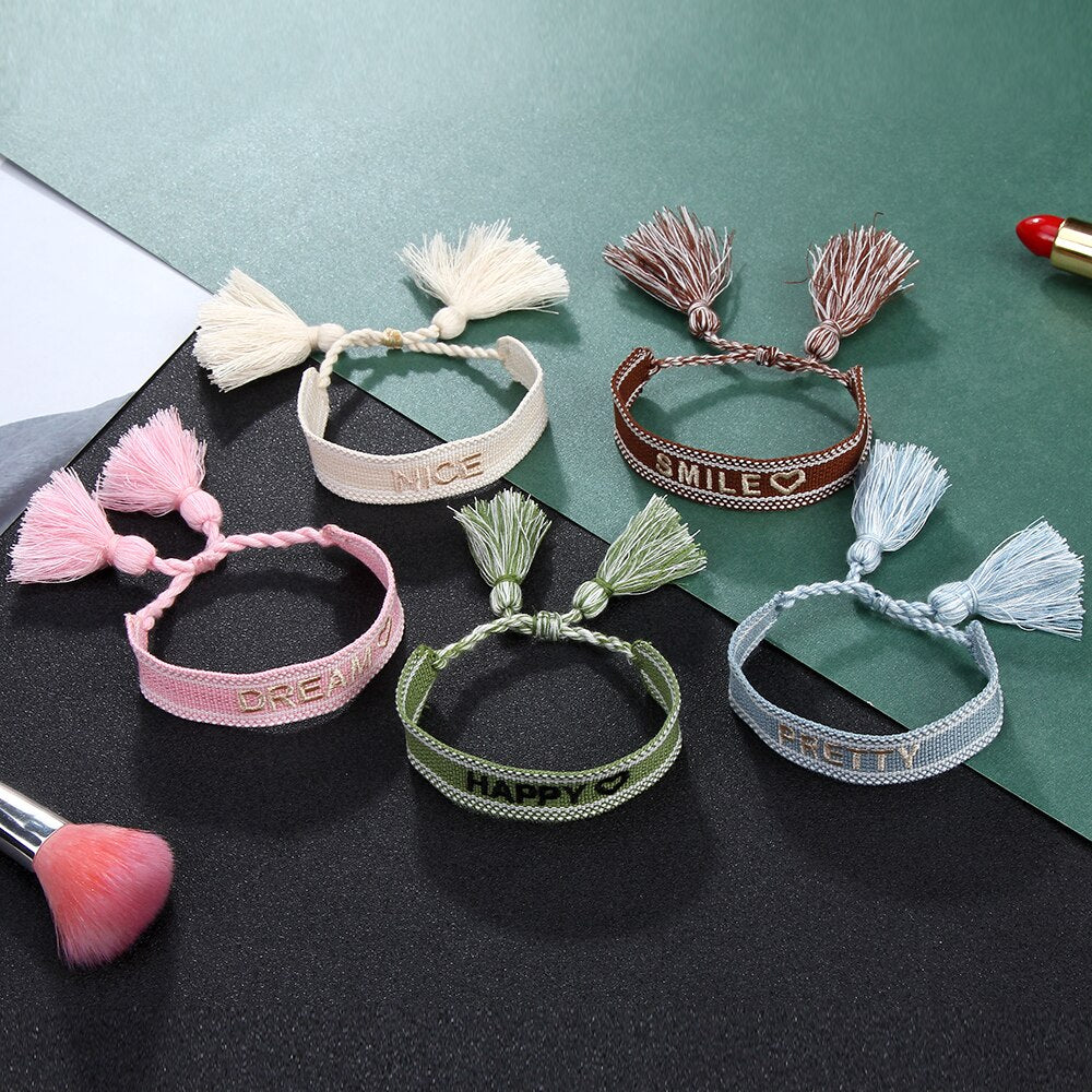 Boho Tassel Friendship Bracelet for Women Men Handmade Knotted Rope Adjustable Anklet Lucky Jewelry Forever Friendship Witness daiiibabyyy