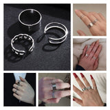 3 Pcs Punk Gold Rings Female Anillos Stack Plain Band Midi Mid Finger Knuckle Rings Set for Women Anel Rock Jewelry daiiibabyyy