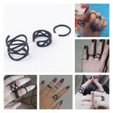 3 Pcs Punk Gold Rings Female Anillos Stack Plain Band Midi Mid Finger Knuckle Rings Set for Women Anel Rock Jewelry daiiibabyyy