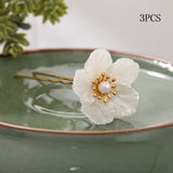 3 Pcs/Set Hair Sticks Delicate Hairpins Handmade White Flower Headpieces for Women Girls Bride Noiva Wedding Party Hair Jewelry daiiibabyyy