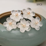 3 Pcs/Set Hair Sticks Delicate Hairpins Handmade White Flower Headpieces for Women Girls Bride Noiva Wedding Party Hair Jewelry daiiibabyyy
