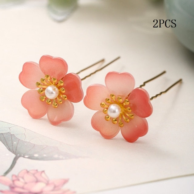 3 Pcs/Set Hair Sticks Delicate Hairpins Handmade White Flower Headpieces for Women Girls Bride Noiva Wedding Party Hair Jewelry daiiibabyyy