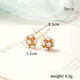 3 Pcs/Set Hair Sticks Delicate Hairpins Handmade White Flower Headpieces for Women Girls Bride Noiva Wedding Party Hair Jewelry daiiibabyyy