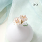 3 Pcs/Set Hair Sticks Delicate Hairpins Handmade White Flower Headpieces for Women Girls Bride Noiva Wedding Party Hair Jewelry daiiibabyyy