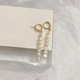 AOMU  Chic Imitation Pearl Geometric Fan Shaped Elegant Stud Earrings for Women Girls Jewelry Party Asseccoires daiiibabyyy