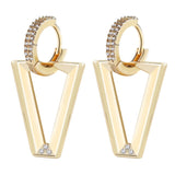 2Pcs  Neon Green Fluorescent Pendant Triangle Earrings for women Geometric Fashion Female CZ Jewelry Gift Memorial Day Festival daiiibabyyy