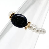 Bohemian Handmade Natural Stone Freshwater Pearl Rings Women with Stainless Steel Bead Stretch Rope Wedding Ring Adjustable daiiibabyyy