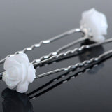 20pc Wedding Bridal Pearl Rose Flower Hair Pins Clips Crystal Rhinestone Hairpins Bridesmaid Hair Accessories daiiibabyyy