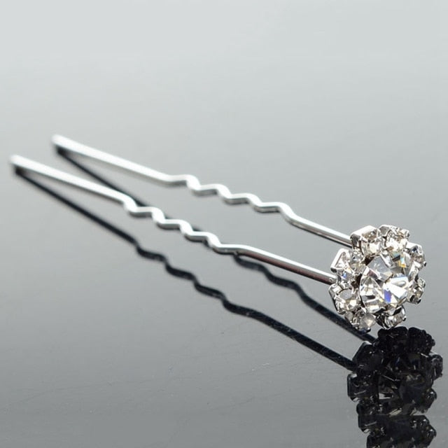20pc Wedding Bridal Pearl Rose Flower Hair Pins Clips Crystal Rhinestone Hairpins Bridesmaid Hair Accessories daiiibabyyy