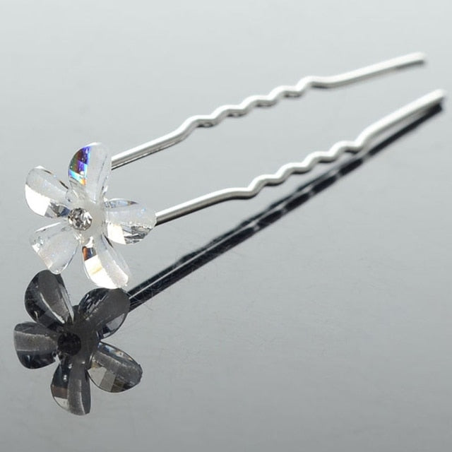 20pc Wedding Bridal Pearl Rose Flower Hair Pins Clips Crystal Rhinestone Hairpins Bridesmaid Hair Accessories daiiibabyyy