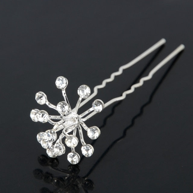 20pc Wedding Bridal Pearl Rose Flower Hair Pins Clips Crystal Rhinestone Hairpins Bridesmaid Hair Accessories daiiibabyyy