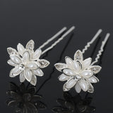 20pc Wedding Bridal Pearl Rose Flower Hair Pins Clips Crystal Rhinestone Hairpins Bridesmaid Hair Accessories daiiibabyyy
