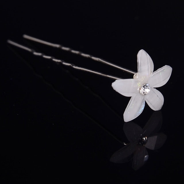 20pc Wedding Bridal Pearl Rose Flower Hair Pins Clips Crystal Rhinestone Hairpins Bridesmaid Hair Accessories daiiibabyyy