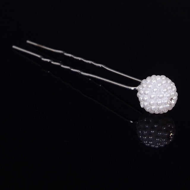 20pc Wedding Bridal Pearl Rose Flower Hair Pins Clips Crystal Rhinestone Hairpins Bridesmaid Hair Accessories daiiibabyyy