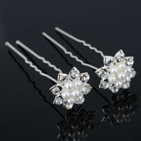 20pc Wedding Bridal Pearl Rose Flower Hair Pins Clips Crystal Rhinestone Hairpins Bridesmaid Hair Accessories daiiibabyyy