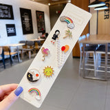 Anti-glare Buckle Brooch Alloy Lapel Cartoon Pins Set Neckline Pin Fixed Clothes Decorative Buckle Pin Accessories Gifts Friends daiiibabyyy