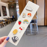 Anti-glare Buckle Brooch Alloy Lapel Cartoon Pins Set Neckline Pin Fixed Clothes Decorative Buckle Pin Accessories Gifts Friends daiiibabyyy