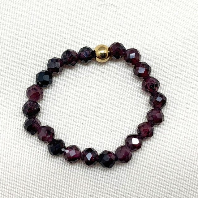 Bohemian Handmade Natural Stone Rings Women with Stainless Steel Bead Multi Color Stretch Rope Wedding Promise Ring Adjustable daiiibabyyy