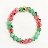 Bohemian Handmade Natural Stone Rings Women with Stainless Steel Bead Multi Color Stretch Rope Wedding Promise Ring Adjustable daiiibabyyy