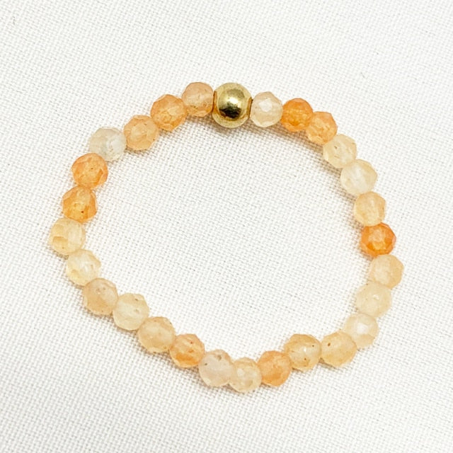 Bohemian Handmade Natural Stone Rings Women with Stainless Steel Bead Multi Color Stretch Rope Wedding Promise Ring Adjustable daiiibabyyy