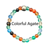 Bohemian Handmade Natural Stone Rings Women with Stainless Steel Bead Multi Color Stretch Rope Wedding Promise Ring Adjustable daiiibabyyy