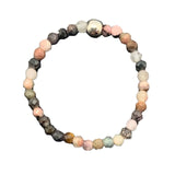 Bohemian Handmade Natural Stone Rings Women with Stainless Steel Bead Multi Color Stretch Rope Wedding Promise Ring Adjustable daiiibabyyy
