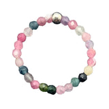 Bohemian Handmade Natural Stone Rings Women with Stainless Steel Bead Multi Color Stretch Rope Wedding Promise Ring Adjustable daiiibabyyy
