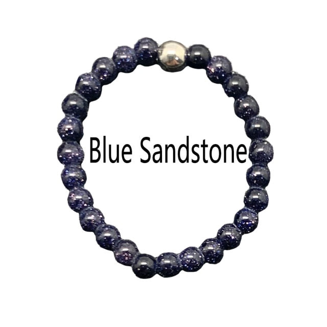 Bohemian Handmade Natural Stone Rings Women with Stainless Steel Bead Multi Color Stretch Rope Wedding Promise Ring Adjustable daiiibabyyy