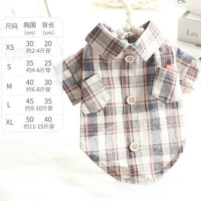 Cartoon Dog Clothes Plaid Shirts Clothing for Dogs Small Super Pet Outfits Cute Spring Summer Bowknot Print Boy Ropa Para Perro daiiibabyyy