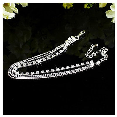 Bohemian Crystal Beads Multilayer Chain Anklet Leg Bracelet Fashion Anklet Ladies Charm Foot Jewelry Chains daiiibabyyy