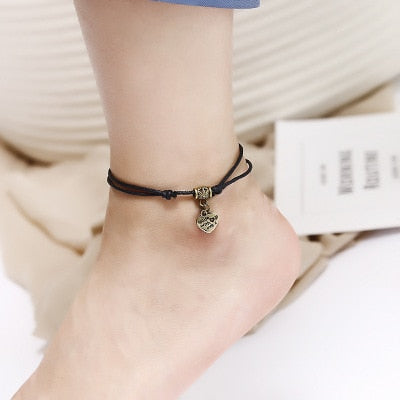 Bohemia Butterfly Heart Tree Tower Pendant Ankle for Women Black Rope Bracelets on Leg Choker Ankles Sandal China Jewelry Gift daiiibabyyy