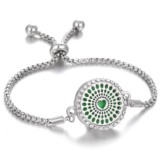 Aromatherapy Bracelet Diffuser Jewelry Christmas Adjustable Chain Tree of life Flower Aroma Braceles Perfume Locket Bracelet daiiibabyyy