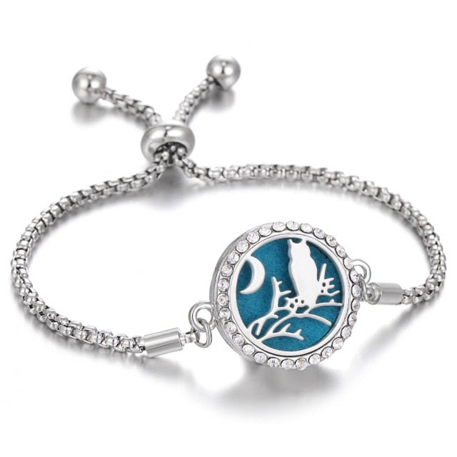 Aromatherapy Bracelet Diffuser Jewelry Christmas Adjustable Chain Tree of life Flower Aroma Braceles Perfume Locket Bracelet daiiibabyyy